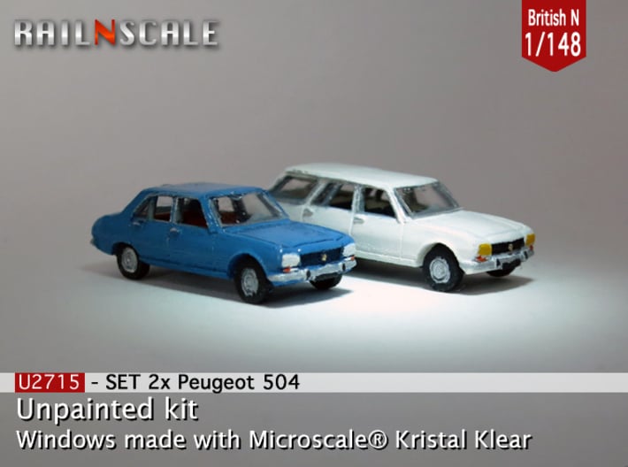 SET 2x Peugeot 504 (British N 1:148) 3d printed