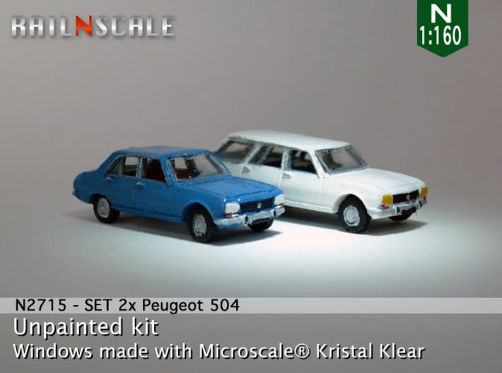 SET 2x Peugeot 504 (N 1:160) 3d printed