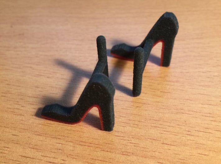 Red Sole Heel Cufflinks 3d printed Shoes were modeled after pumps