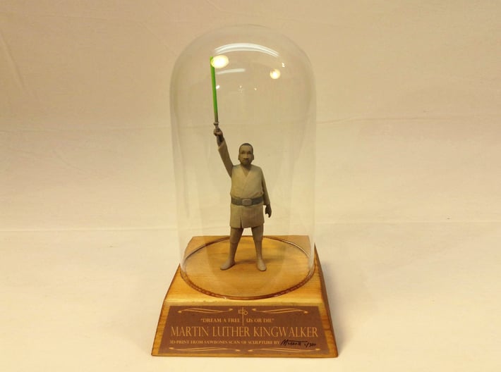 Kingwalker 3d printed MLK Star Wars full color sandstone print with glass dome & wood base (glass dome & base not included with this order- contact me personally to purchase dome & base).