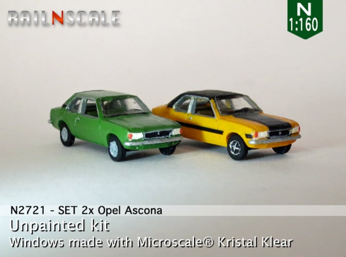 SET 2x Opel Ascona B (N 1:160) 3d printed 
