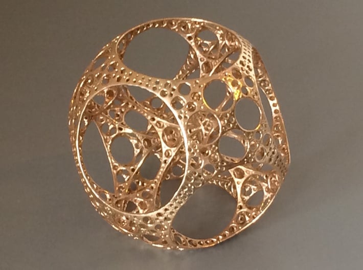 Apollonian Octahedron - Thin 3d printed Polished bronze
