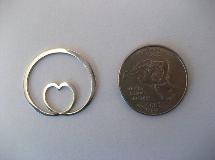 Encircling Love Pendant 3d printed About the size of a quarter