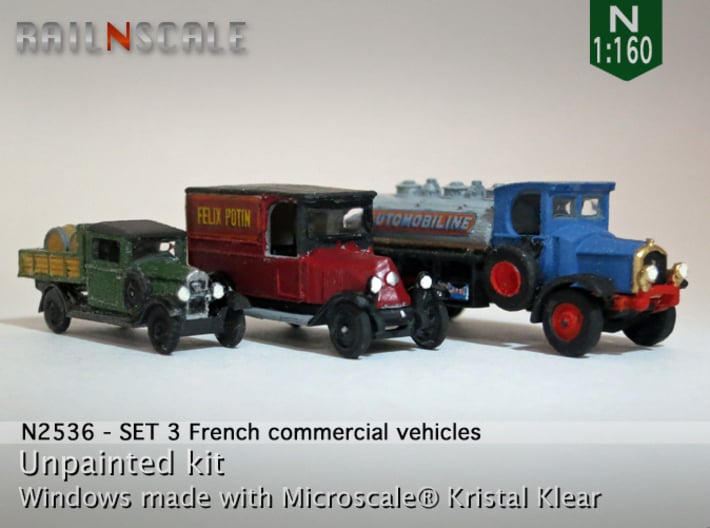 SET 3x Historic commercial vehicles (N 1:160) 3d printed