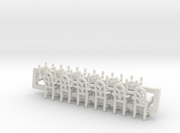 6 Cafe W Arms X12 HO Scale 3d printed