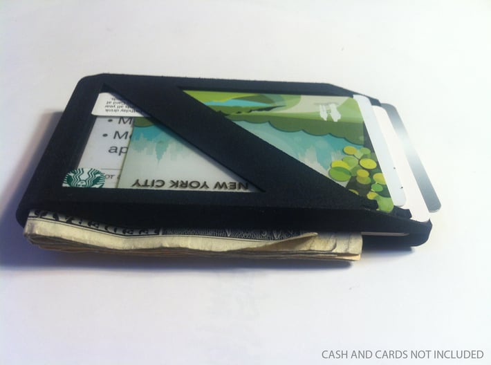 Stagger Wallet 3d printed Photo of wallet with cash and cards