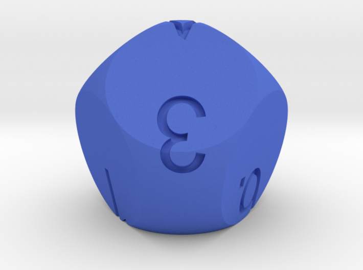 D7 numbered from 0 to 6 3d printed