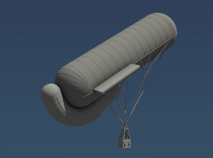Parseval-Siegsfeld "Drachen" Kite Balloon 3d printed Computer render of assembled 1:144 model