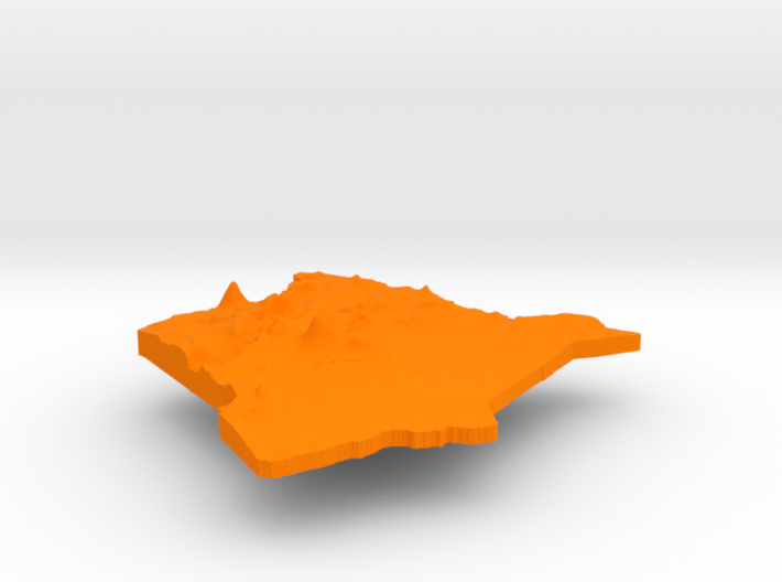 Kenya Terrain Pendant 3d printed