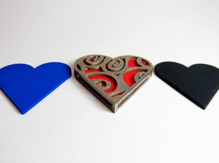 Coloured Heart 3d printed 