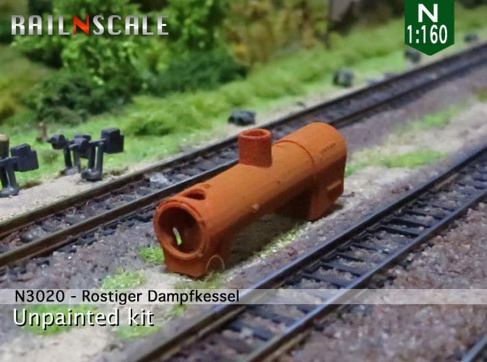 Rostiger Dampfkessel (N 1:160) 3d printed 