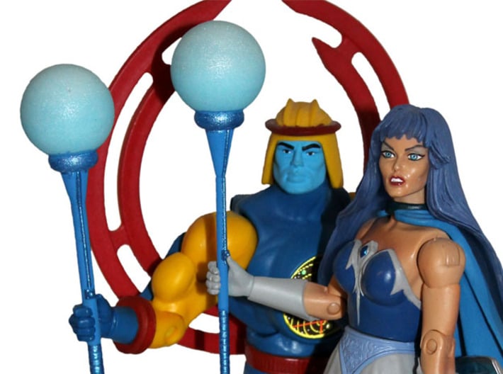 MOTUC Brightmoon Guard Orb Staff (male version) 3d printed Painted Prototype printed in White Strong & Flexible Polished