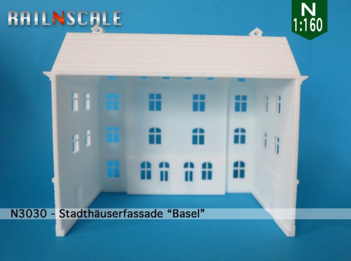 Stadthäuserfassade 'Basel' (N 1:160) 3d printed 