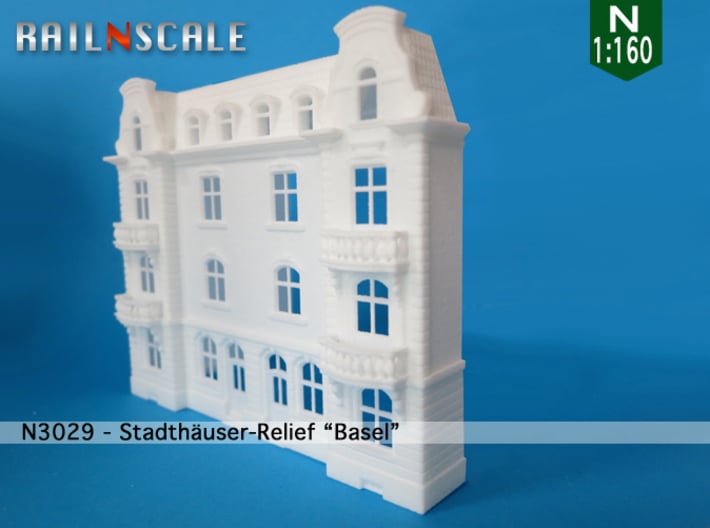 Stadthäuser-Relief 'Basel' (N 1:160) 3d printed 