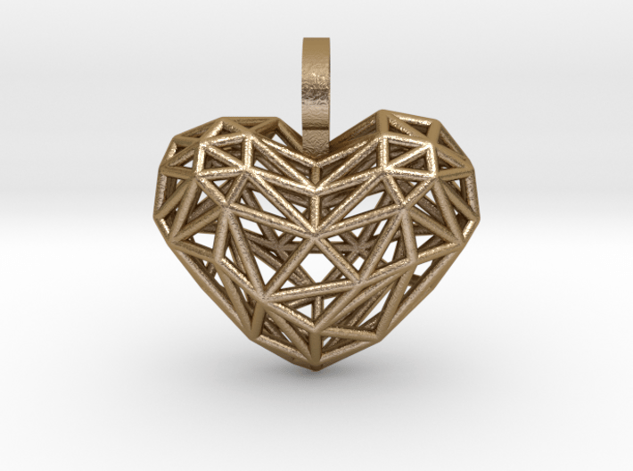 Heart Pendant - Wireframe 3d printed 
