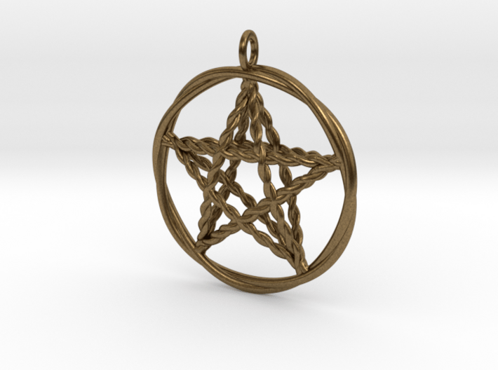 Pentacle pendant - woven 3d printed 