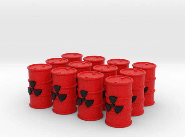 Power Grid Red Uranium Barrels, Set of 12 3d printed 