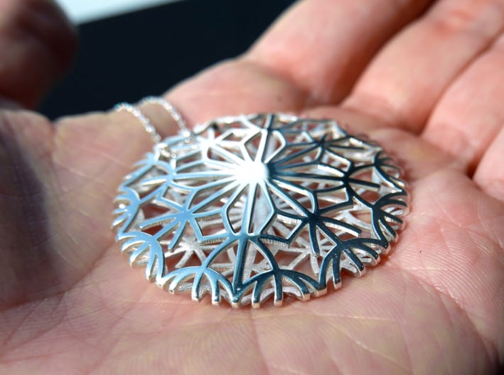 Dandelion seeds pendant 3d printed 