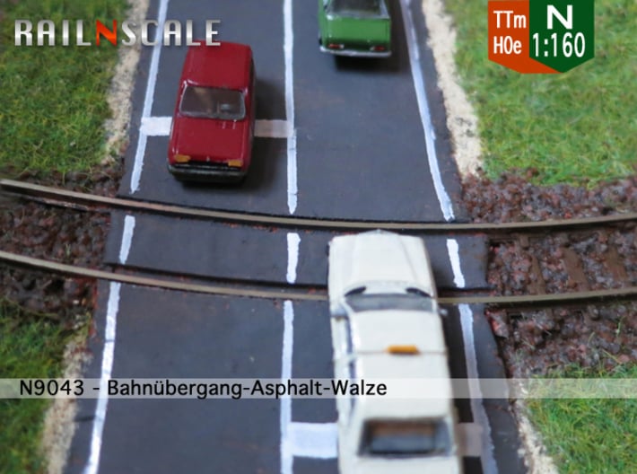 Asphalt-Walze (Straßenbahn/Übergang - N 1:160) 3d printed