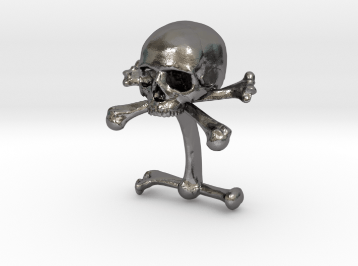 Cufflink Skull &amp; Bones (just one) 3d printed