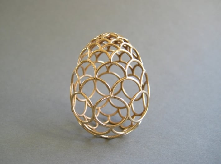 Filigree Egg - 3D Printed in Metal for Easter 3d printed Easter Egg in beautiful polished bronze