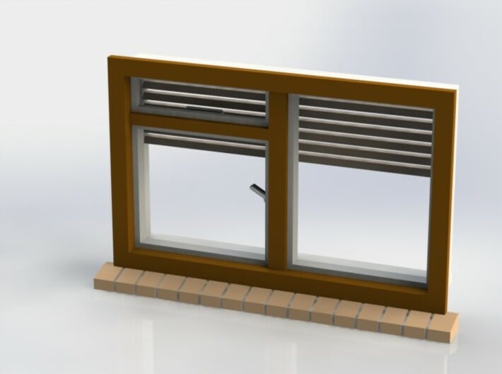 Window with horizontal shutters, scale 1 1:32 1:35 3d printed
