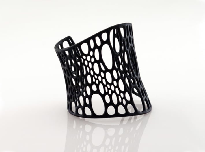 Subdivision Cuff 3d printed black strong & flexible
