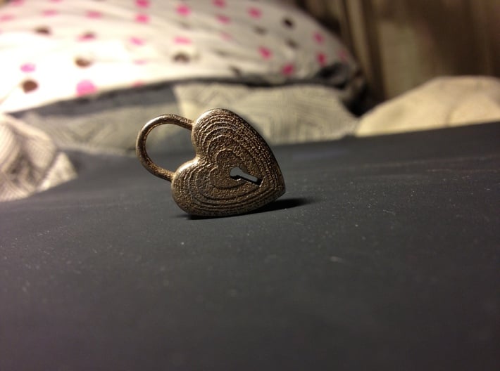 lock heart charm 3d printed