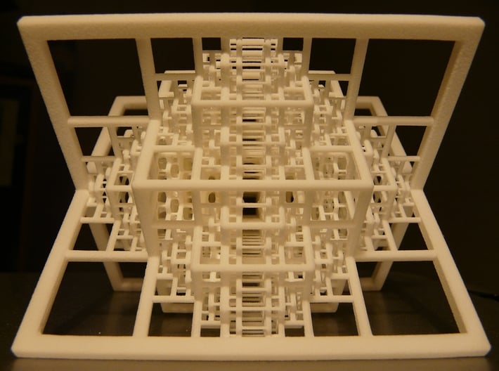 Beamed Octahedron Fractal 3d printed Printed in White Strong and Flexible