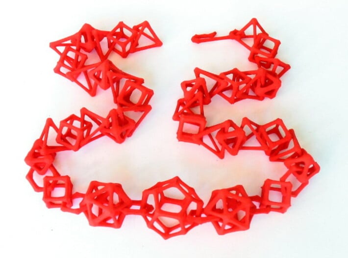 Coral Bones Choker - 16" 3d printed Choker printed in red Strong and Flexible plastic