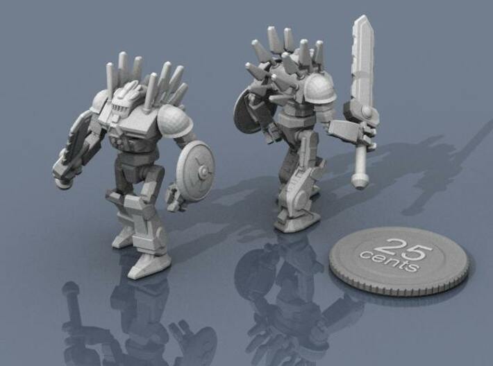 Mayan Doom Bot #1 3d printed Renders of the model, with a virtual quarter for scale.