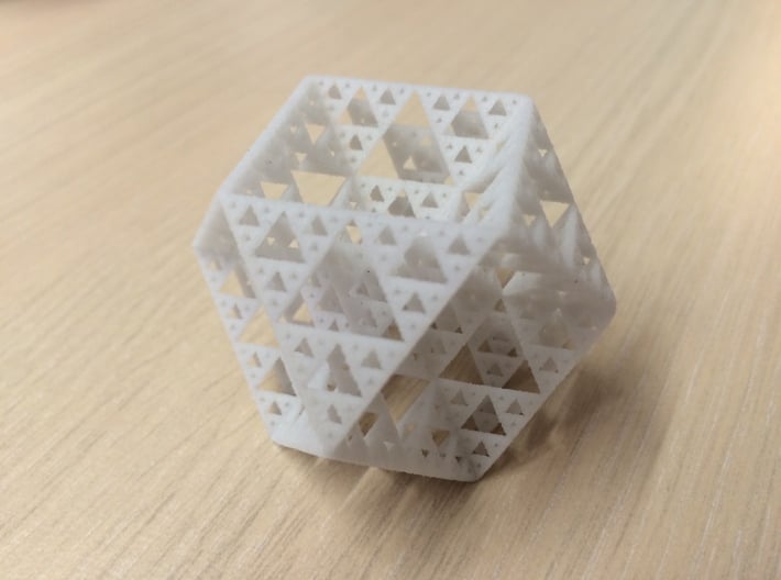 Sierpinski Cuboctahedron Fractal 3d printed Sandstone
