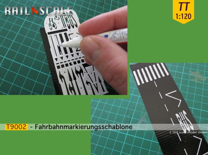 Fahrbahnmarkierungsschablone (TT 1:120) 3d printed 