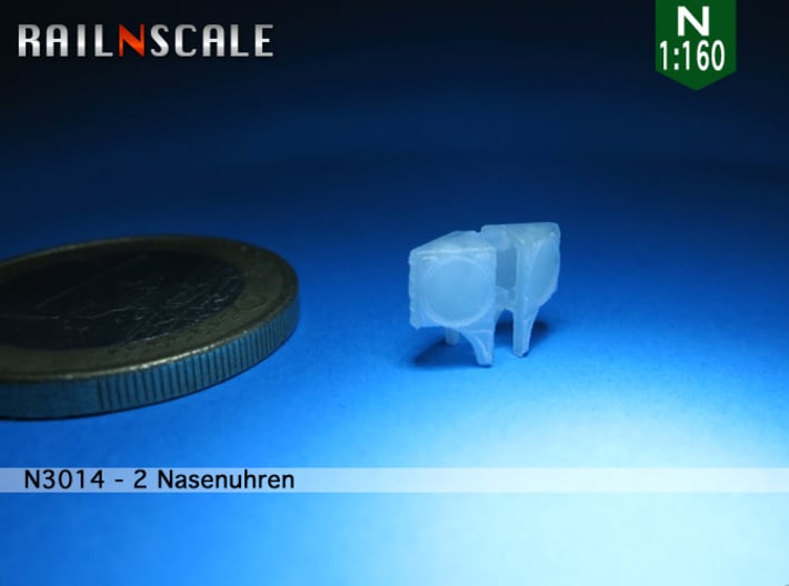 2 Nasenuhren (N 1:160) 3d printed 