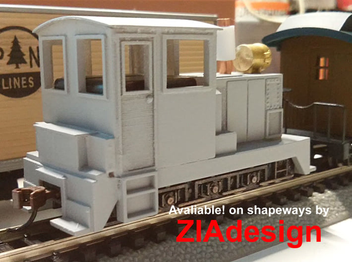 HOn30 BACHcab switcher part 3d printed Shown with hood and walkway.sold separately 
