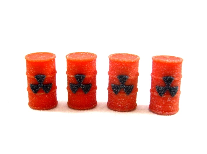 Power Grid Red Uranium Barrels, Set of 12 3d printed Full Color Sandstone