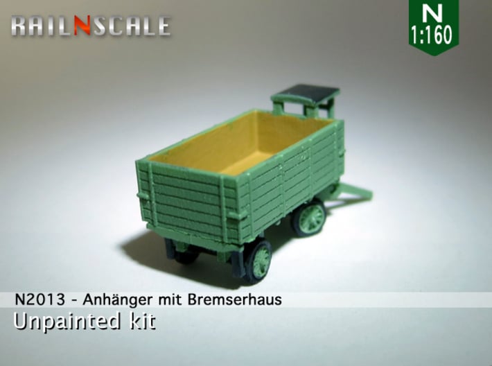 Anhänger mit Bremserhaus (N 1:160) 3d printed 