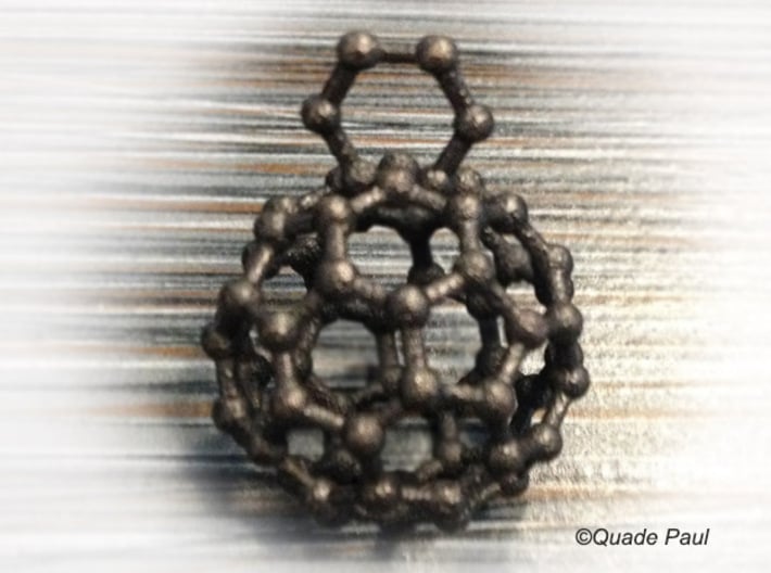 Bucky ball necklace 3r 3d printed photo of the product in stainless steel necklace