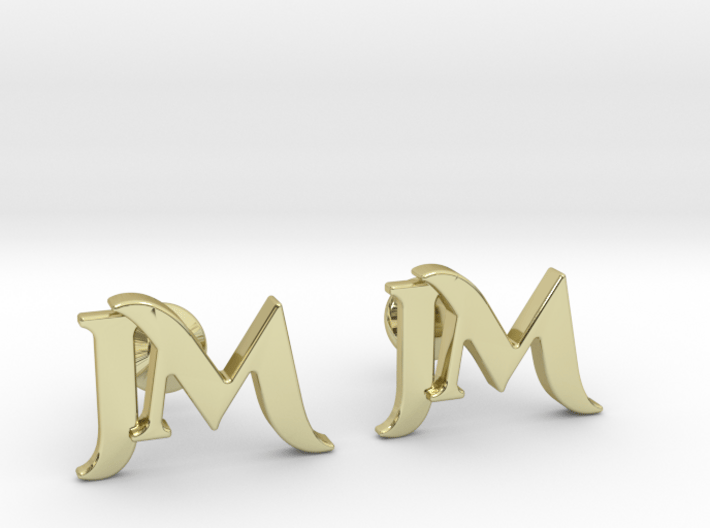 Monogram Cufflinks JM 3d printed 