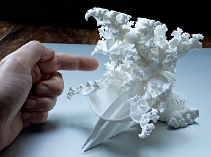 OrnaMENTAL Fractal Sculpture 3d printed BEWARE !- It might bite!