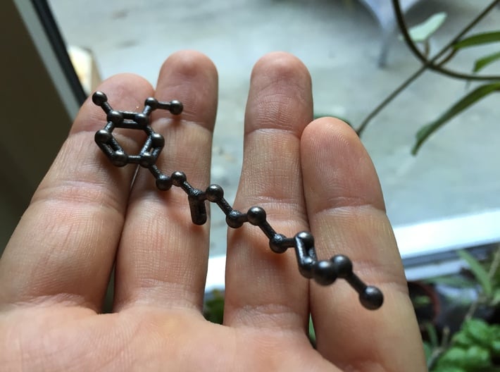 Capsaicin Molecule Necklace Keychain 3d printed Capsaicin molecule necklace.
