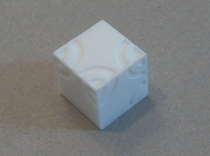 Arc D6 Dice 3d printed White Strong &amp; Flexible