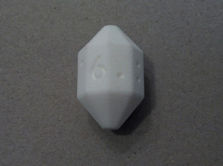 Cycle D9 Die 3d printed A roll of 6. White Strong & Flexible.