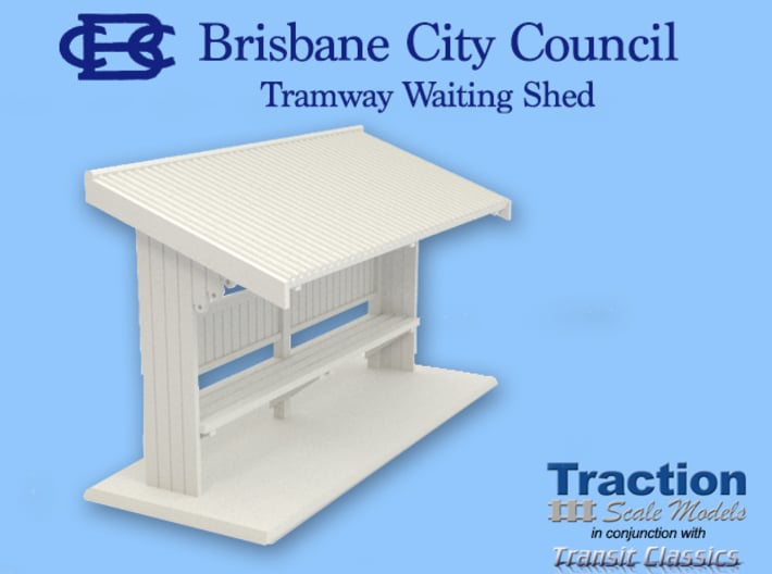 Brisbane Tram Shelter O scale 1:43 3d printed