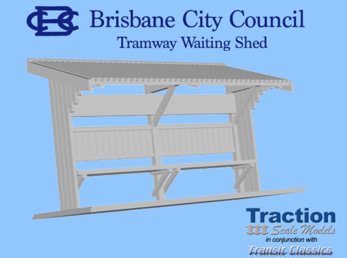 Brisbane Tram Shelter O scale 1:43 3d printed 