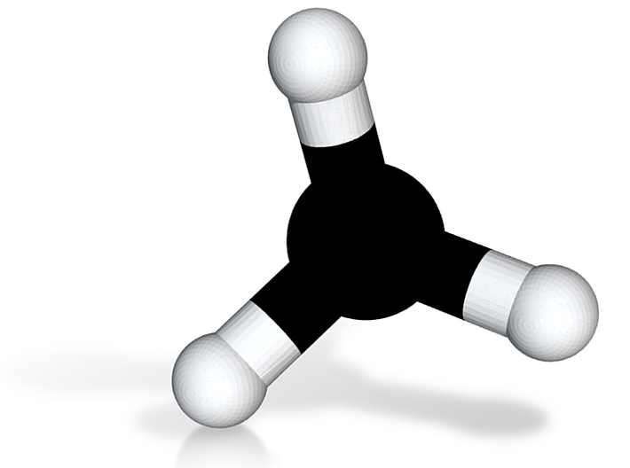 Methane Molecule Model, Large 3d printed 