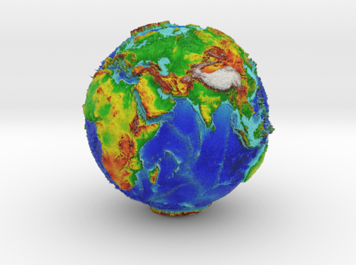 Topographic Earth 3d printed