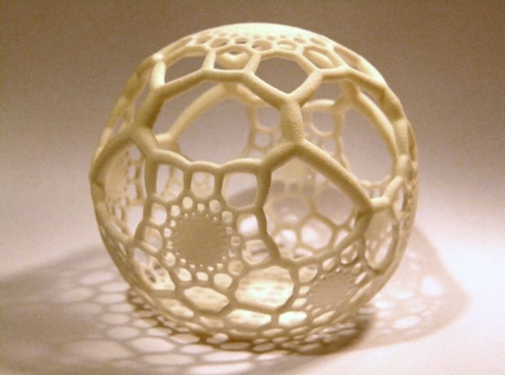 HexaSphere 1 3d printed  White Strong & Flexible