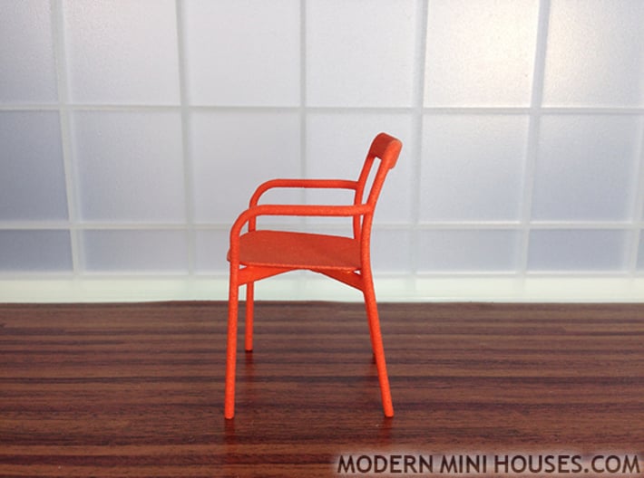 Branca Modern Designer Chair 1:12 scale 3d printed Orange Strong & Flexible Polished