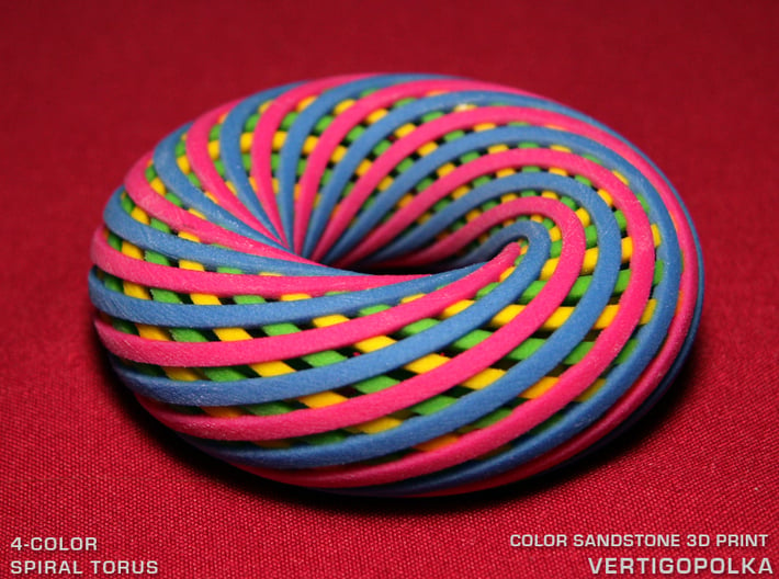 4-Color Spiral Torus 3d printed 